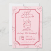 Roze Coquette Heart Cake Surprise Verjaardag Meisj Kaart (Voorkant)