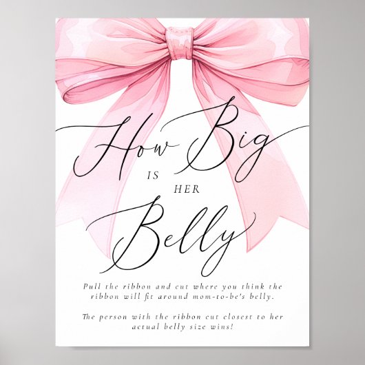 Roze Coquette Hoe groot is haar buikspel Poster (Voorkant)