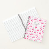 Roze Coquette Kers met strikken Monogram Notitieboek (Binnen)