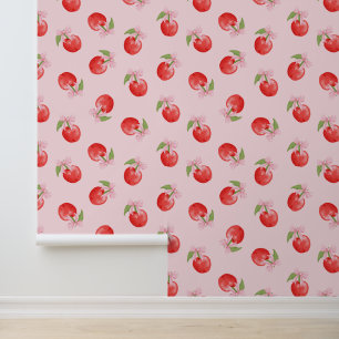 Roze Coquette Kersen en strikken Peel en Stick Behang