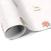 Roze Coquette Kerst Cadeaupapier (Rol Hoek)