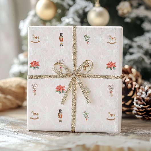 Roze Coquette Kerst Cadeaupapier