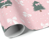 Roze Coquette Kerst Inpakpapier (Rol Hoek)