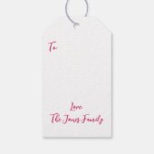 Roze Coquette Kerstboom, Custom Cadeaulabel (Achterkant)