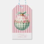Roze Coquette Kerstmis Cadeaulabel (Voorkant)