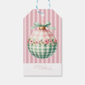 Roze Coquette Kerstmis Cadeaulabel (Achterkant)