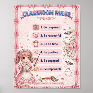 Roze Coquette Klasregels Poster