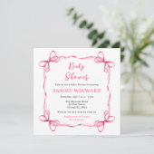 Roze Coquette lint Baby shower Kaart (Staand voorkant)