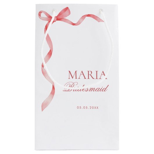 Roze Coquette Lint Boog Bruidscade Bruidsmeisje Klein Cadeauzakje (Achterkant)