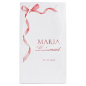 Roze Coquette Lint Boog Bruidscadeausalon Bruidsme Klein Cadeauzakje (Achterkant)