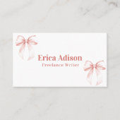 Roze Coquette lint boog Visitekaartje (Voorkant)