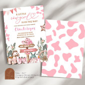 Roze Coquette Little Cowgirl Baby shower Kaart