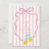 Roze Coquette Mediterrane bruiloft met citroenen Kaart (Voorkant)