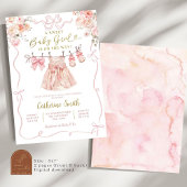 Roze Coquette Meisje Babykleding Baby shower Kaart