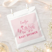 Roze coquette modern handgetekende baby shower bedankzakje (Geknipt)
