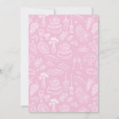 Roze coquette modern handgetekende baby shower kaart (Achterkant)