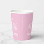 Roze coquette modern handgetekende baby shower papieren bekers (Rechts)