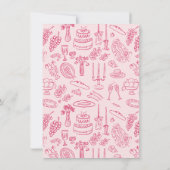Roze coquette moderne hand getekend Bedankt (Achterkant)