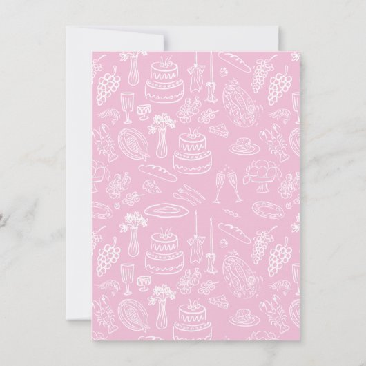 Roze coquette moderne hand getekend Bedankt (Achterkant)