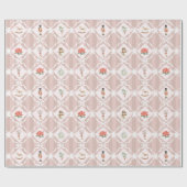 Roze Coquette Notenkraker Kerstmis Cadeaupapier (Vlak)