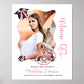 Roze Coquette Nurse Afstuderen Foto Welkom Teken Poster (Voorkant)