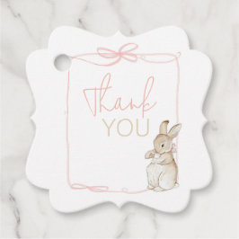 Roze Coquette Peter het Konijn 1e Verjaardag Bedankjes Labels