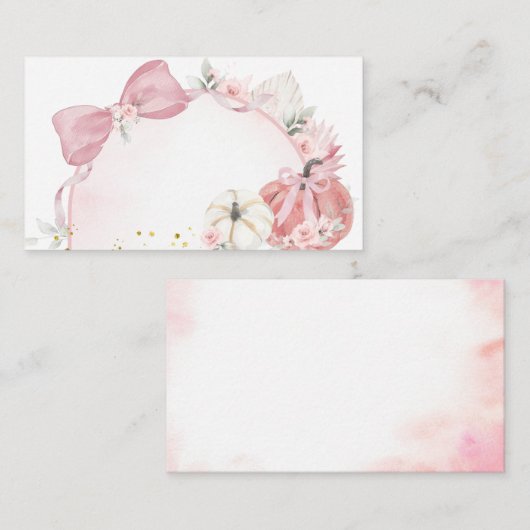 Roze Coquette Pompoen Baby shower Insert Kaart (Voorkant / Achterkant)