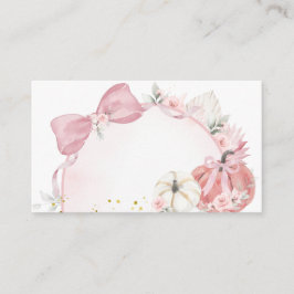 Roze Coquette Pompoen Baby shower Insert Kaart