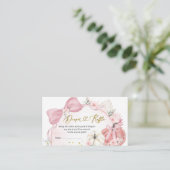 Roze Coquette Pompoen Baby shower Luier Raffle Informatiekaartje (Staand voorkant)