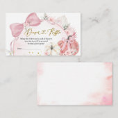 Roze Coquette Pompoen Baby shower Luier Raffle Informatiekaartje (Voorkant / Achterkant)