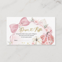 Roze Coquette Pompoen Baby shower Luier Raffle Informatiekaartje