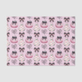 Roze Coquette Pompoen Geesten Halloween Patroon Tissuepapier (Voorkant)