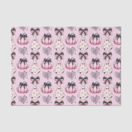 Roze Coquette Pompoen Geesten Halloween Patroon Tissuepapier