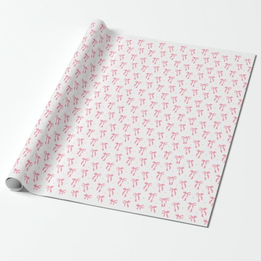 Roze Coquette Ribbon Wrapping Paper Cadeaupapier (Uitgerold)
