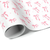 Roze Coquette Ribbon Wrapping Paper Cadeaupapier (Rol Hoek)