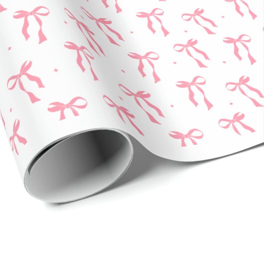 Roze Coquette Ribbon Wrapping Paper Cadeaupapier (Rol Hoek)