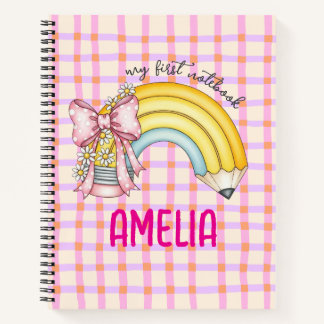 Roze Coquette School Potlood Spiraal Notebook Notitieboek