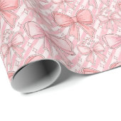 Roze Coquette Snoepstok Cadeaupapier (Rol Hoek)