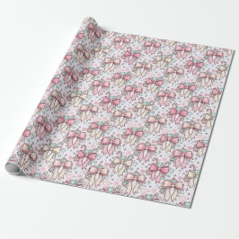 Roze Coquette Snoepstok Cadeaupapier