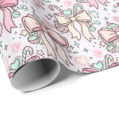 Roze Coquette Snoepstok Cadeaupapier (Rol Hoek)