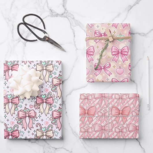 Roze Coquette Snoepstok Inpakpapier Vel (Voorkant)