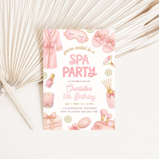 Roze Coquette Spa Feest Verjaardag Kaart