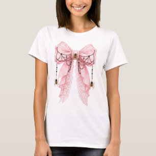 Roze Coquette Spinzen Boog T-Shirt