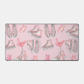 Roze Coquette Stijl Hoge Top Gym Schoenen en Bloem Bureaumat (Voorkant)