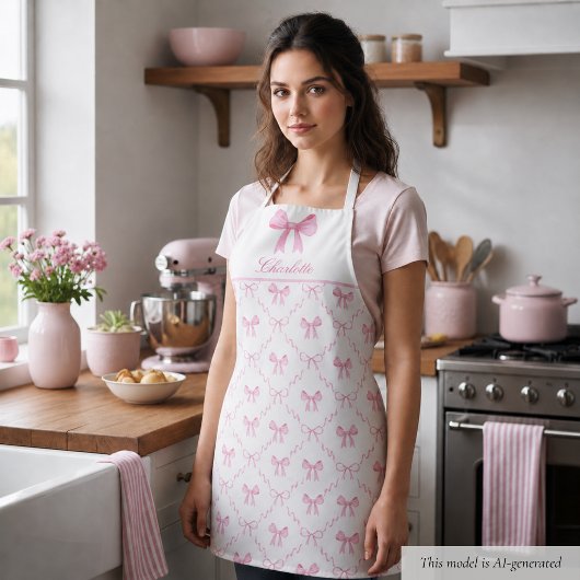Roze Coquette Strik Apron Schort