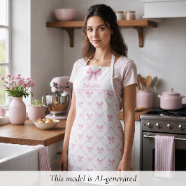 Roze Coquette Strik Apron Schort