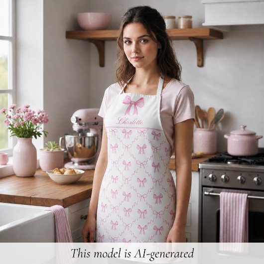 Roze Coquette Strik Apron Schort