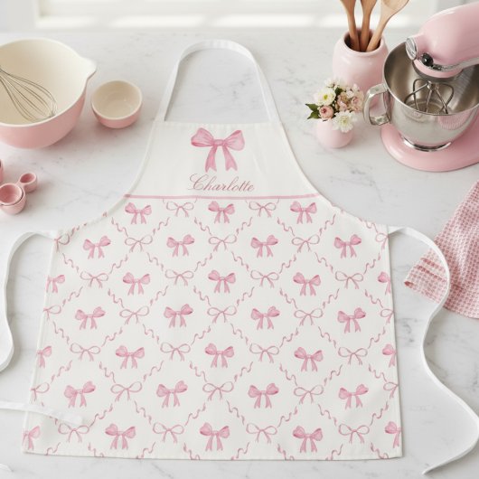 Roze Coquette Strik Apron Schort