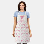 Roze Coquette Strik Apron Schort (Gedragen)
