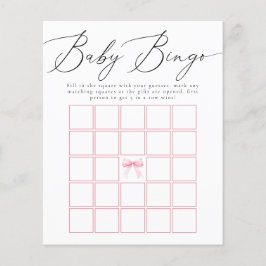 Roze Coquette Strik Baby Bingo Shower Spel